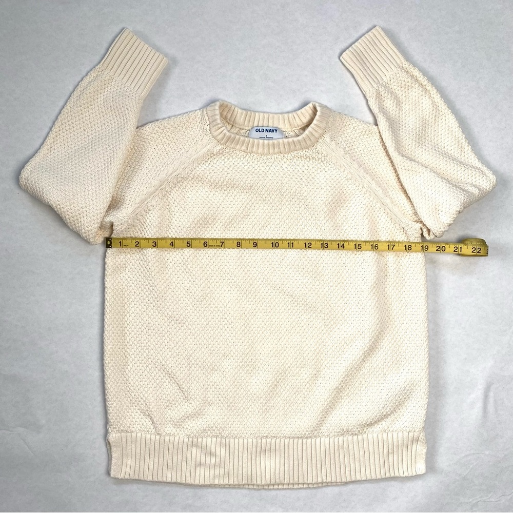 Old Navy Women’s Cream Textured Pullover Tunic Sweater Crew Neck Size S - Picture 9 of 11